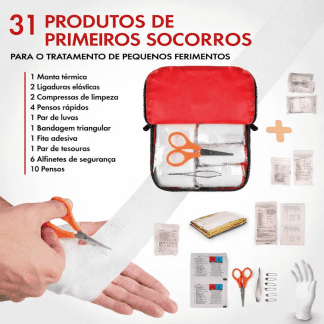 Kit primeiros socorros impermeável para emergências | conformidade com o Regulamento (UE) 2017/745